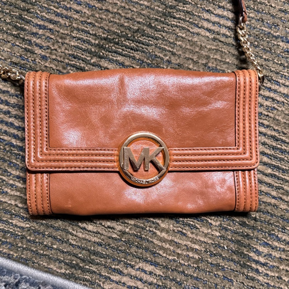 Michael Kors Tan Leather Crossbody Bag